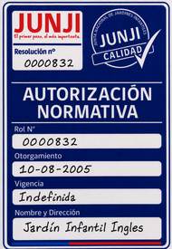 Certificado de Empadronamiento JUNJI - Rol N° 0000832 - Jardín Infantil Inglés